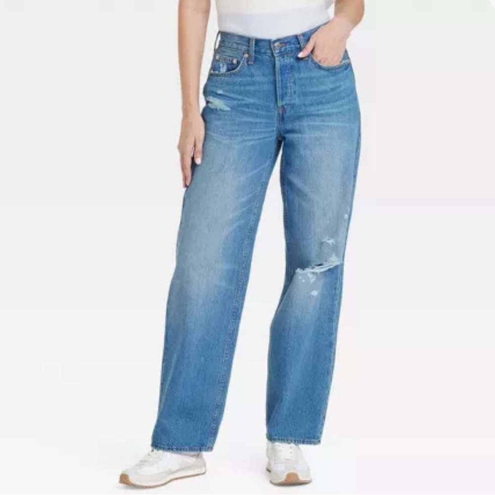 Universal Thread Medium Wash Mid Rise 90's Baggy Jeans